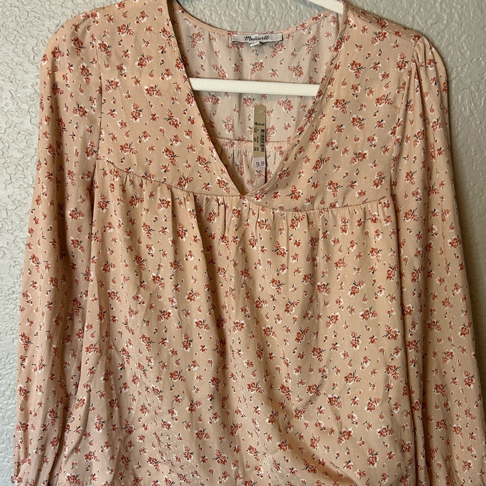 Madewell Blush Floral Blouse Relaxed Fit